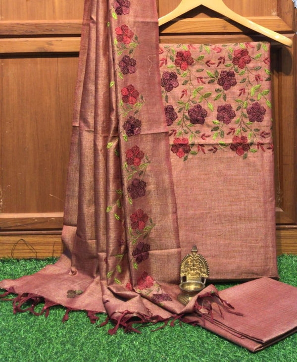 Premium Quality Cotton Salwar Suit with Resham Embroidery - Leheriya