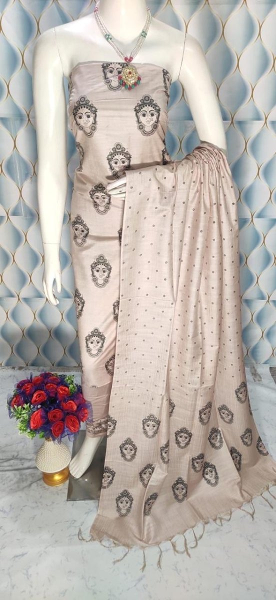 Premium Quality Cotton Silk Block Printed Salwar Suit - Leheriya