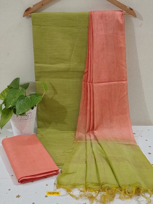 Premium Quality Katan Silk Unstitched Salwar Suits - Leheriya