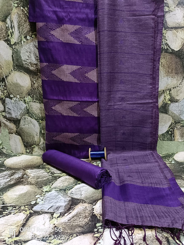 Premium Quality Katan Silk Unstitched Salwar Suits - Leheriya