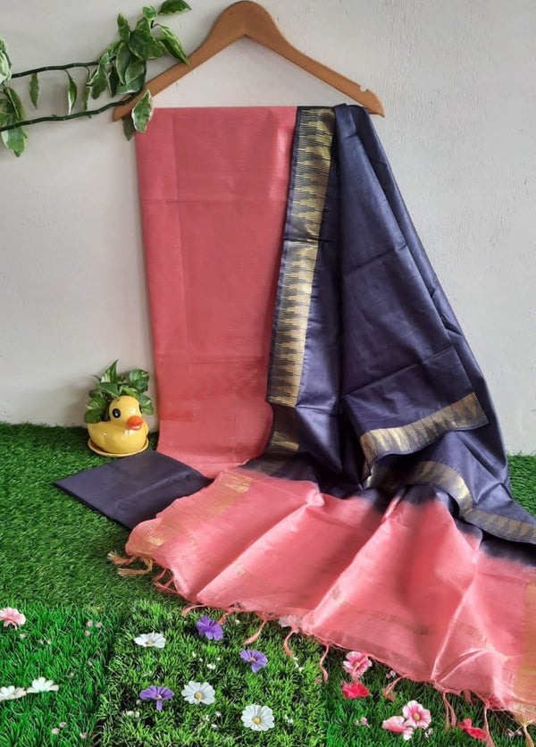 Premium Quality Katan Silk Unstitched Salwar Suits - Leheriya