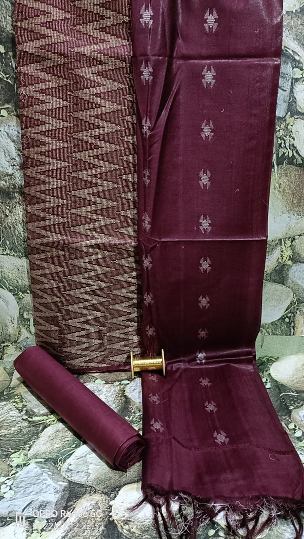 Premium Quality Katan Silk Unstitched Salwar Suits - Leheriya