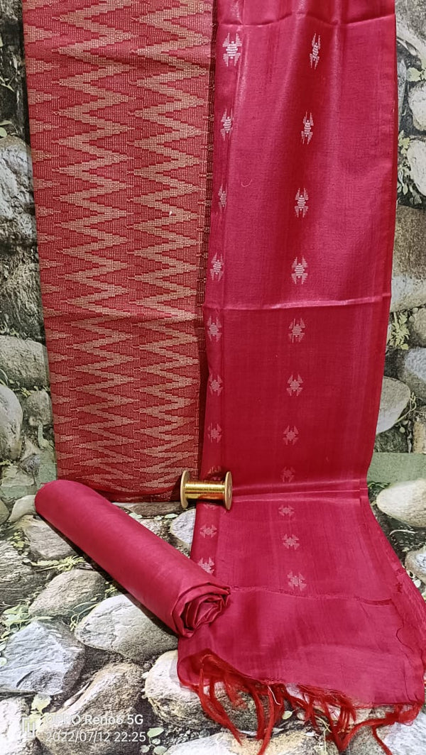 Premium Quality Katan Silk Unstitched Salwar Suits - Leheriya