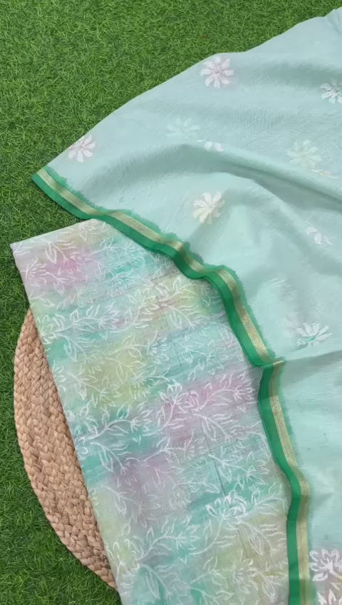 Unstitched 3-Piece Linen Block Print Salwar Suit