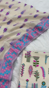 Banarasi Jamdani 3pc Salwar Suit