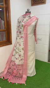 Banarasi Chanderi 3 pc Unstitched Salwar Suit