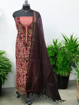 Punjabi Phulkari Cotton 2 pc Salwar Suit with Kota Doria Dupatta - Leheriya
