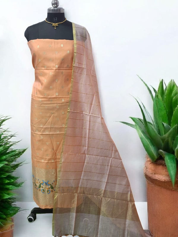 Punjabi Phulkari Georgette 2 pc Salwar Suit with Kota Doria Dupatta - Leheriya