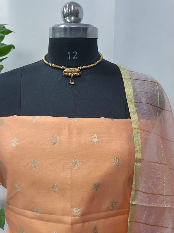 Punjabi Phulkari Georgette 2 pc Salwar Suit with Kota Doria Dupatta - Leheriya