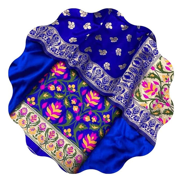 Pure Banarasi Jamdani Tilfi Premium Quality Unstitched Salwar Suit All Over Jacquard Weaving - Leheriya