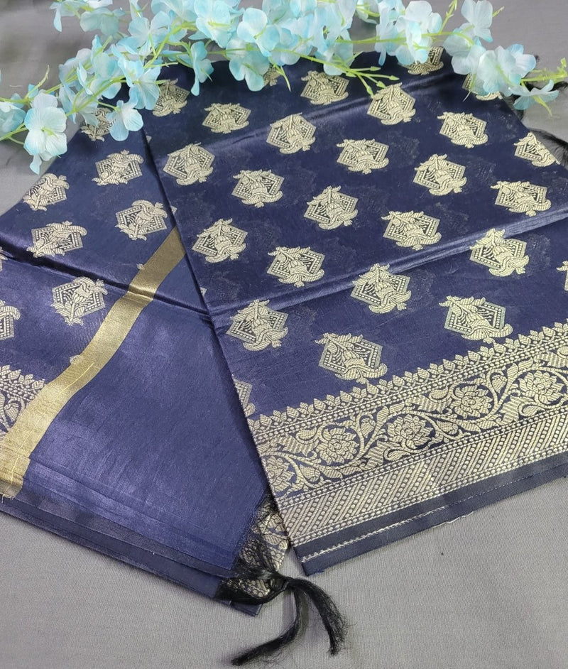 Pure Banarasi Linen Silk Dupatta - Leheriya