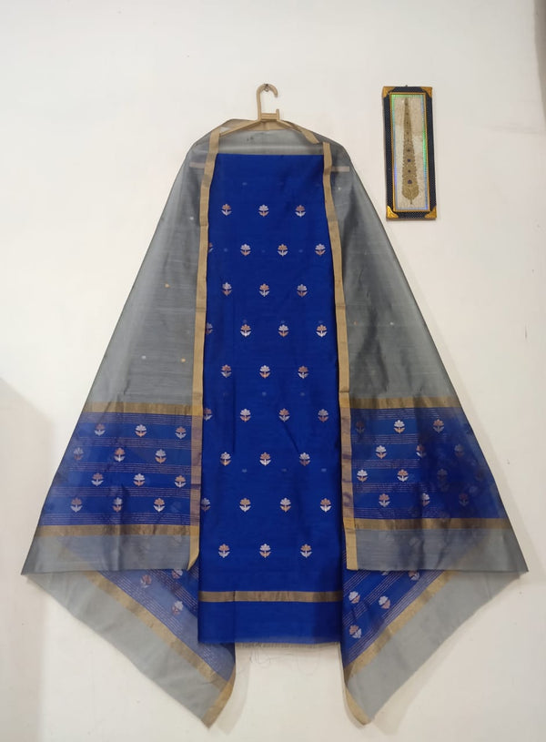Pure Chanderi Silk Zari 2 piece Suit With Dupatta - Leheriya