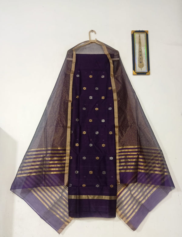 Pure Chanderi Silk Zari 2 piece Suit With Dupatta - Leheriya