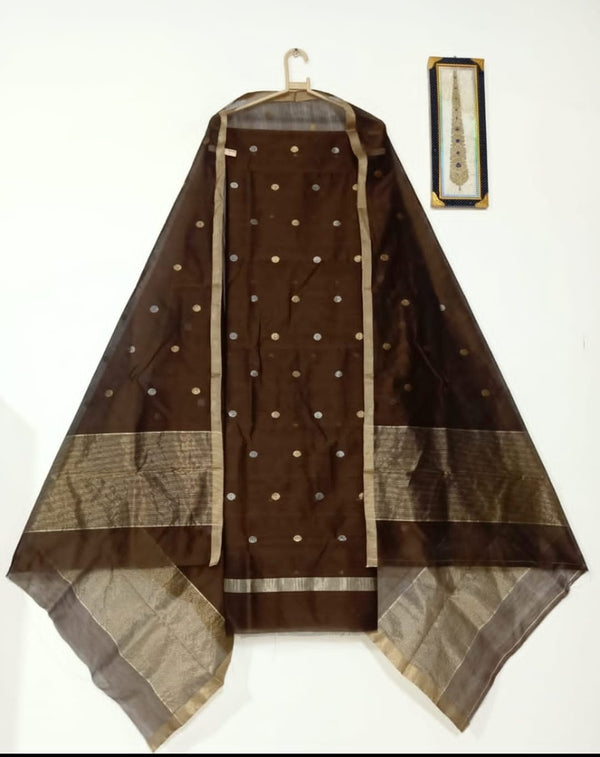 Pure Chanderi Silk Zari 2 piece Suit With Dupatta - Leheriya