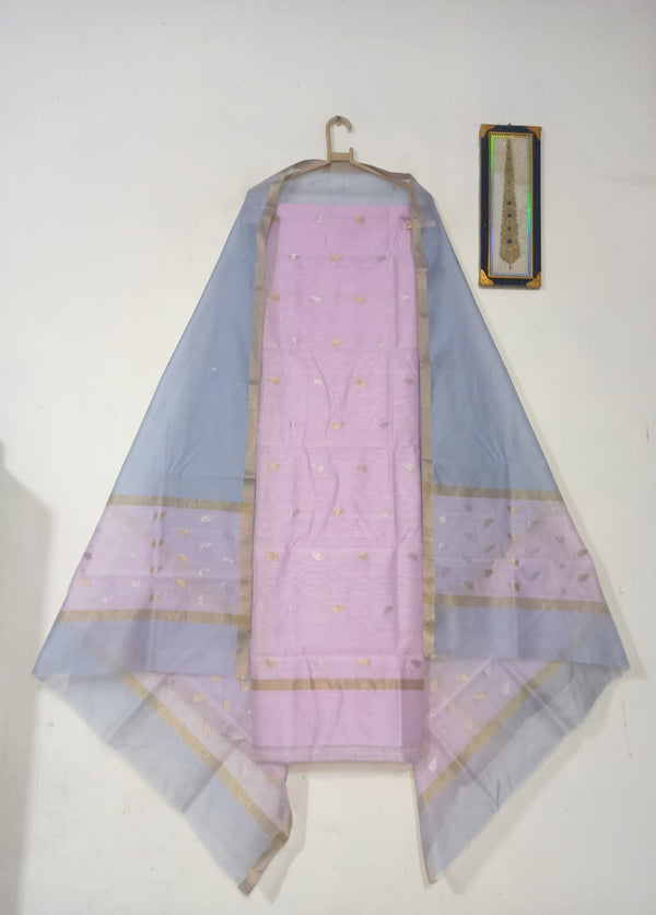 Pure Chanderi Silk Zari 2 piece Suit With Dupatta - Leheriya