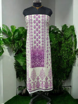 Pure Cotton Fabric Handwork 3 pc Unstitched Salwar Suit - Leheriya