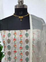 Pure Cotton Fabric Handwork 3 pc Unstitched Salwar Suit - Leheriya