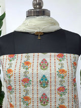 Pure Cotton Fabric Handwork 3 pc Unstitched Salwar Suit - Leheriya