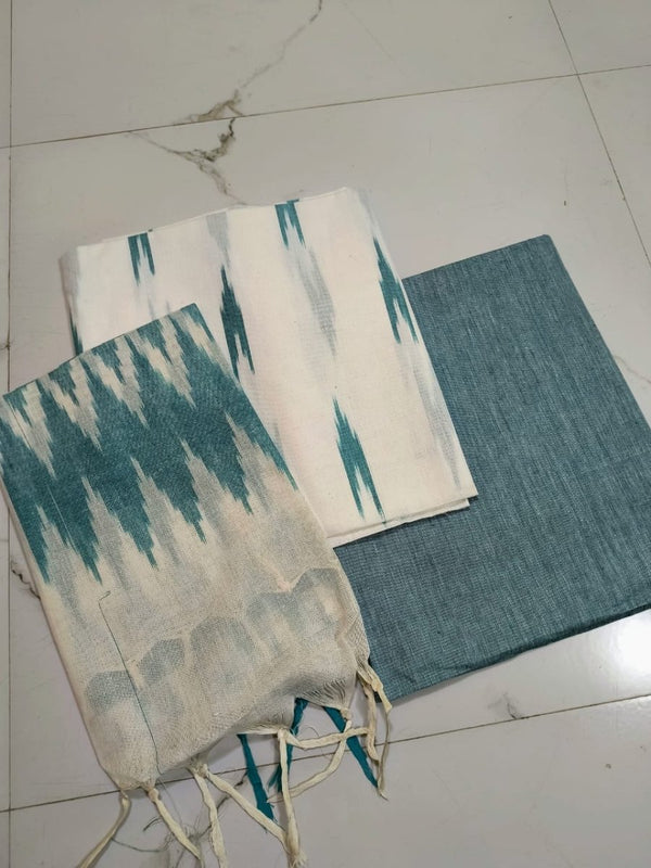 Pure Cotton Ikat Handloom Salwar Suit - Leheriya
