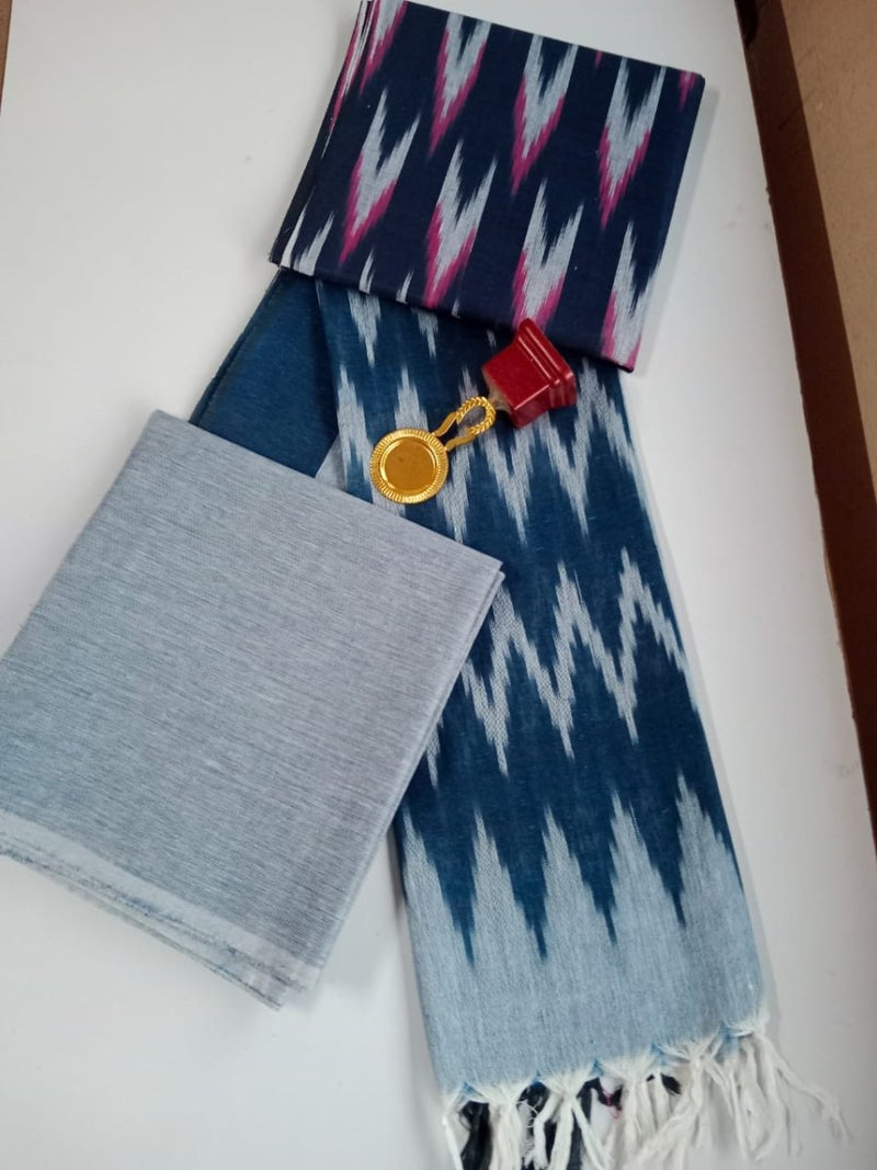 Pure Cotton Ikat Handloom Salwar Suit - Leheriya