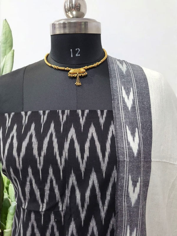 Pure Cotton Ikat Handloom Salwar Suit - Leheriya