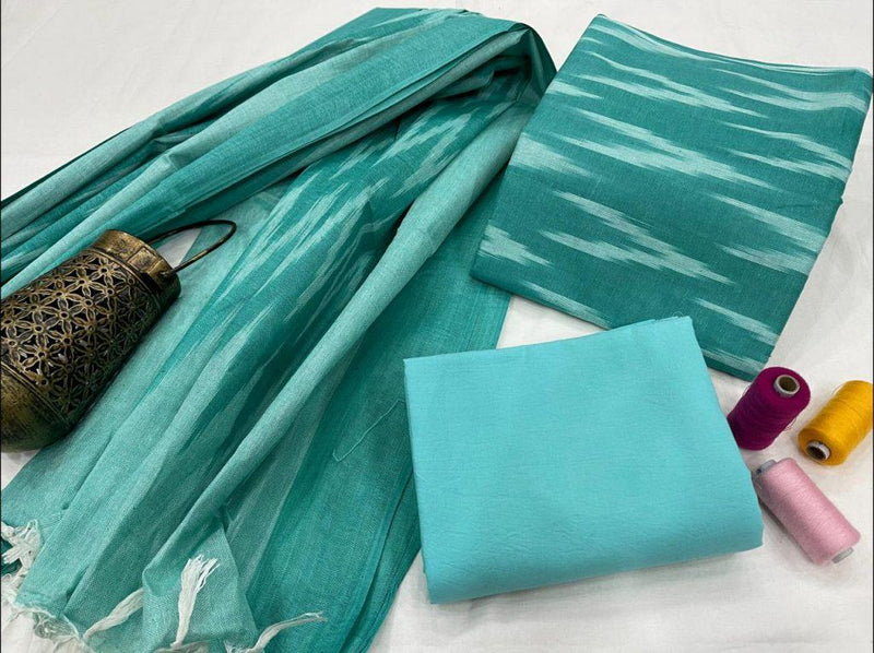 Pure Cotton Ikat Handloom Salwar Suit - Leheriya