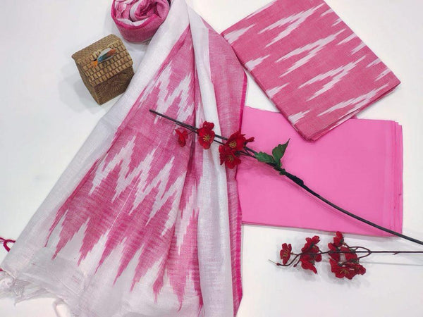 Pure Cotton Ikat Handloom Salwar Suit - Leheriya