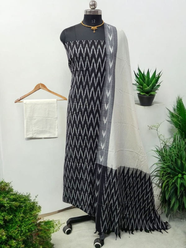 Pure Cotton Ikat Handloom Salwar Suit - Leheriya