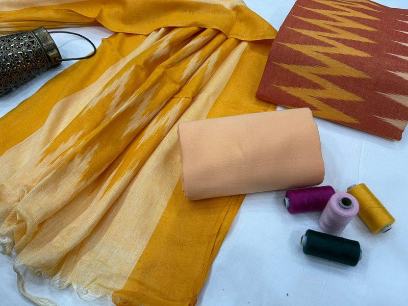 Pure Cotton Ikat Handloom Salwar Suit - Leheriya