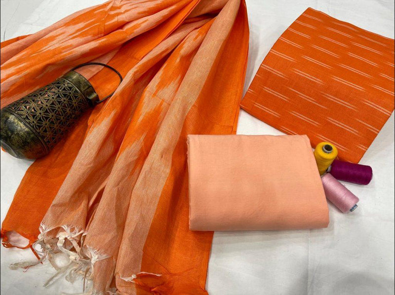 Pure Cotton Ikat Handloom Salwar Suit - Leheriya