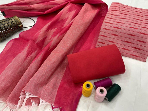 Pure Cotton Ikat Handloom Salwar Suit - Leheriya