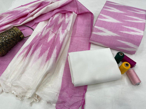 Pure Cotton Ikat Handloom Salwar Suit - Leheriya
