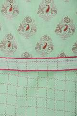 Pure Cotton Sea Green Suit with Chiffon Dupatta - Leheriya