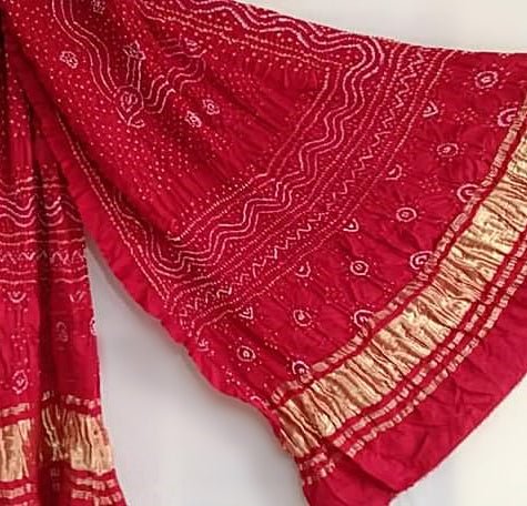 Pure Gaji Silk Bandhani Dupatta - Leheriya