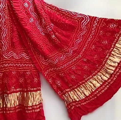 Pure Gaji Silk Bandhani Dupatta - Leheriya