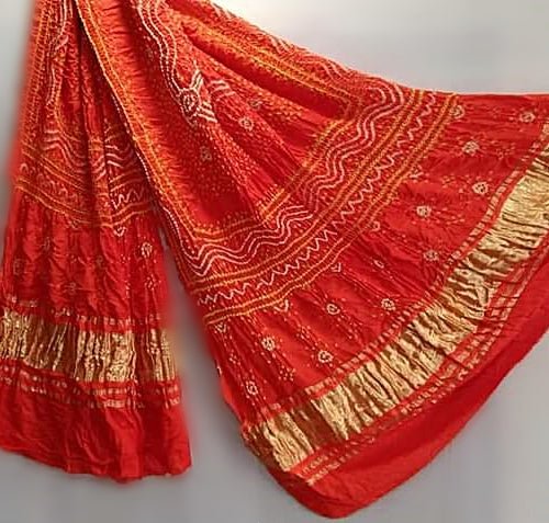 Pure Gaji Silk Bandhani Dupatta - Leheriya