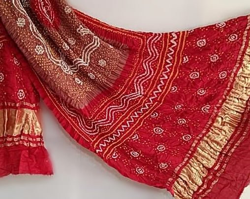 Pure Gaji Silk Bandhani Dupatta - Leheriya