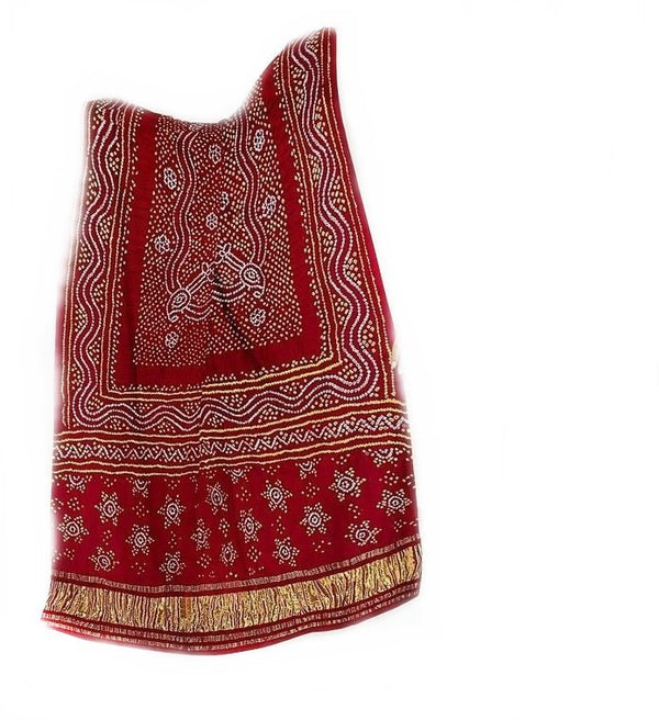 Pure Gaji Silk Bandhani Dupatta - Leheriya