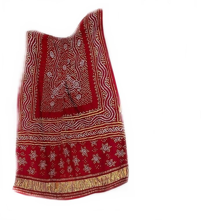 Pure Gaji Silk Bandhani Dupatta - Leheriya