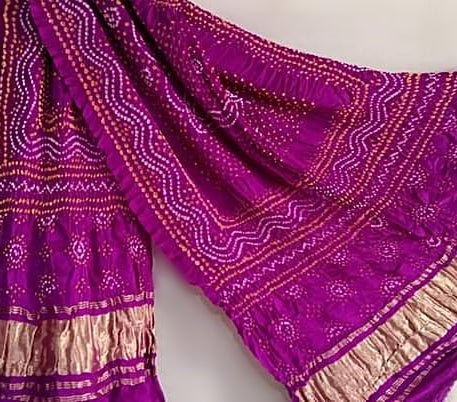 Pure Gaji Silk Bandhani Dupatta - Leheriya