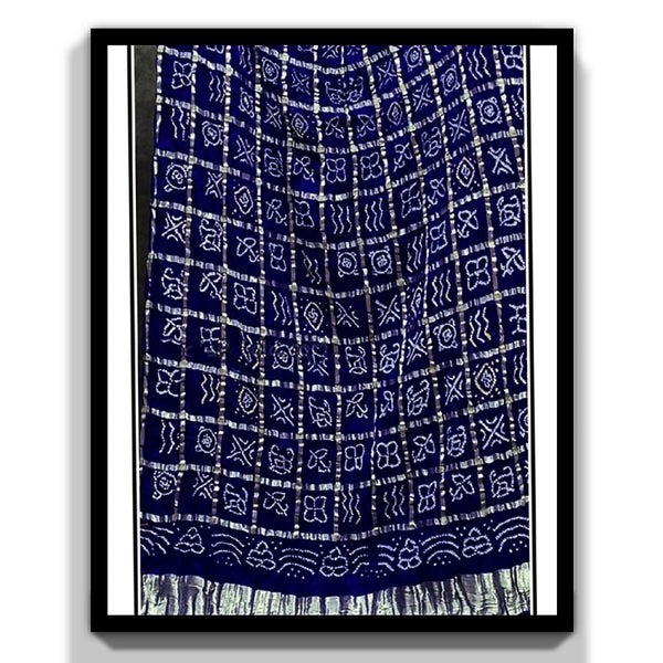 Pure Gaji Silk Bandhani Gharchola Dupatta - Leheriya