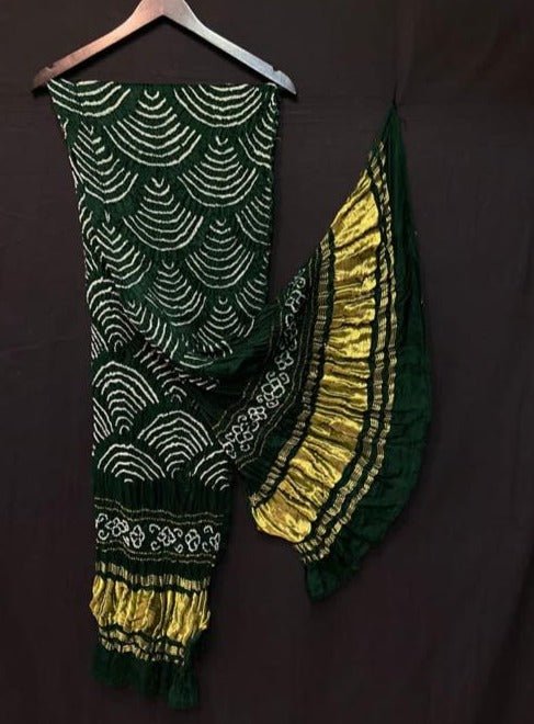 Pure Gaji Silk Bandhani Wifi Dupatta - Leheriya