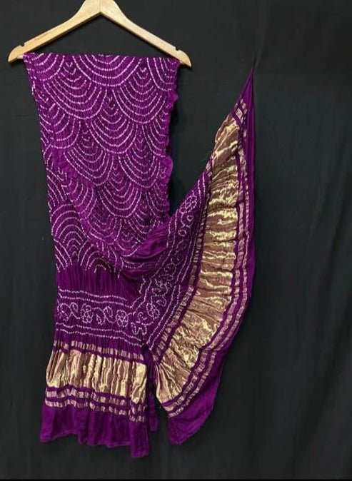 Pure Gaji Silk Bandhani Wifi Dupatta - Leheriya