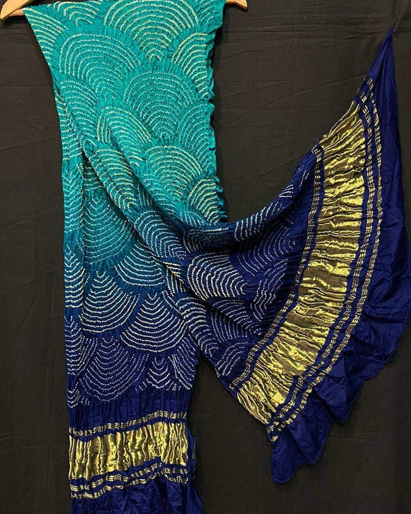 Pure Gaji Silk Bandhani Wifi Dupatta - Leheriya