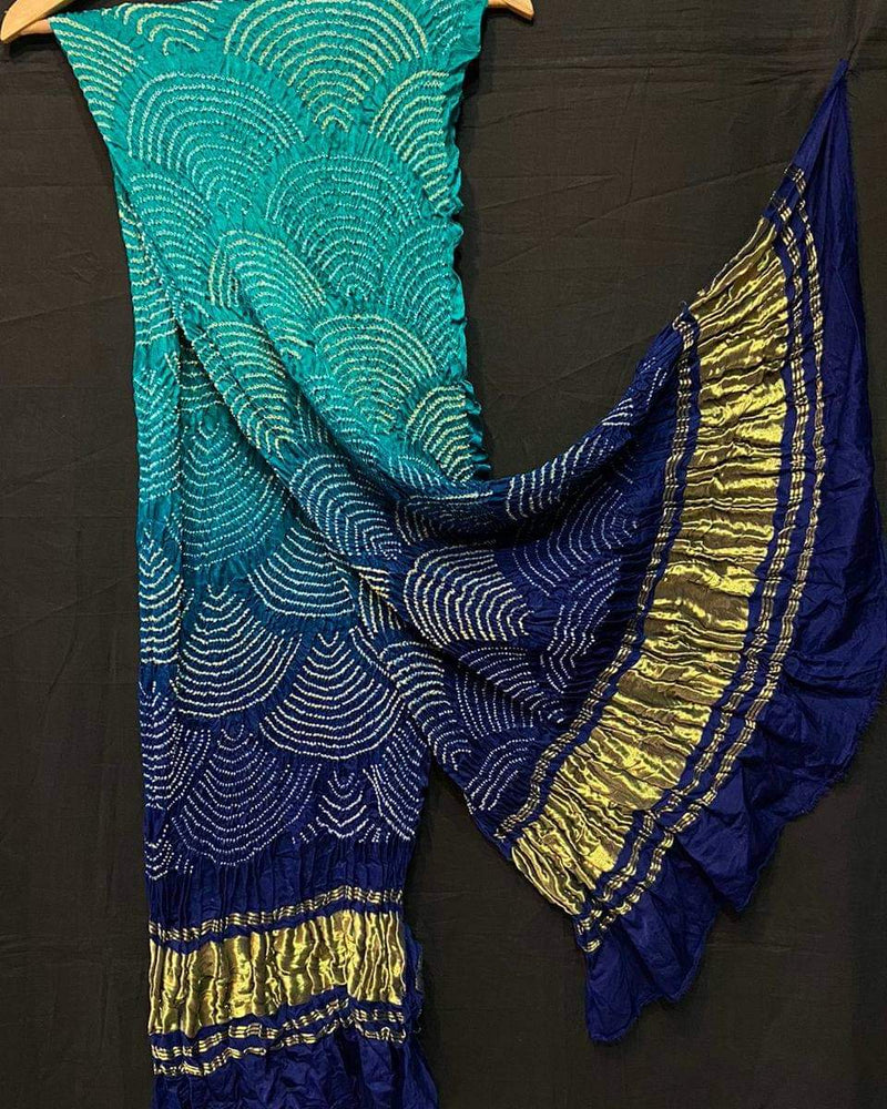 Pure Gaji Silk Bandhani Wifi Dupatta - Leheriya