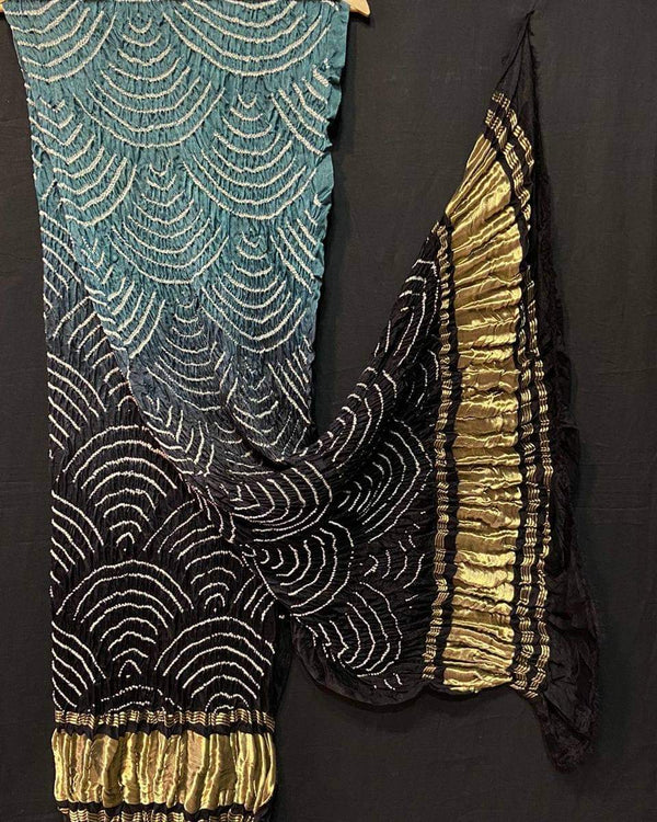 Pure Gaji Silk Bandhani Wifi Dupatta - Leheriya