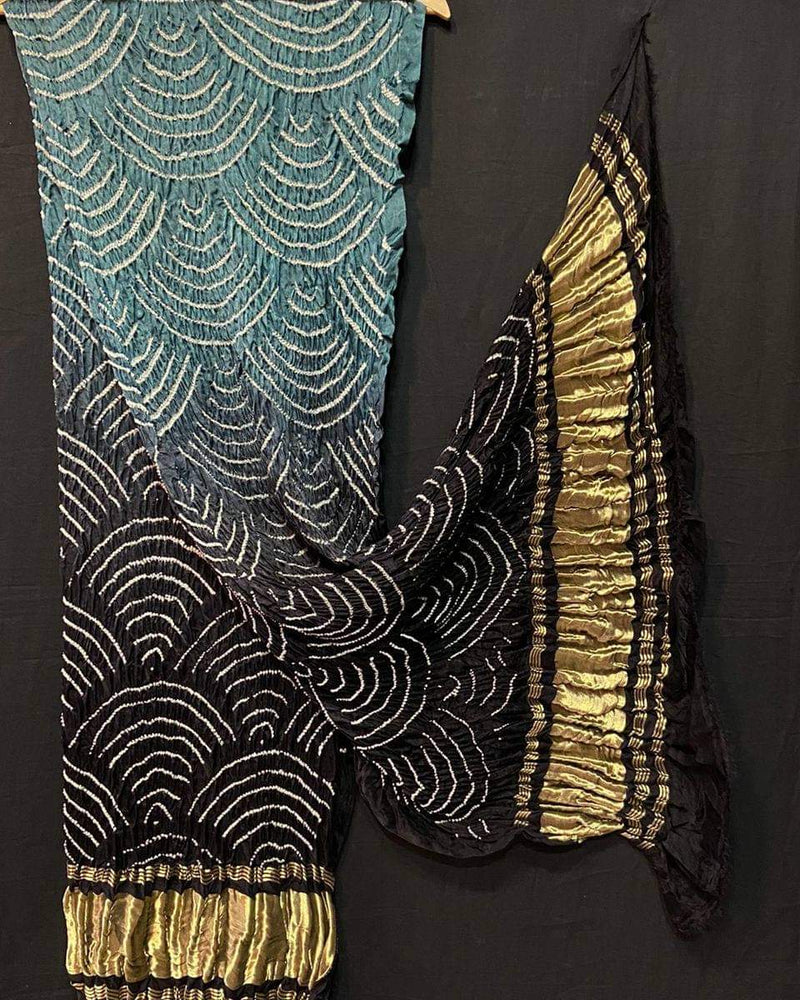 Pure Gaji Silk Bandhani Wifi Dupatta - Leheriya