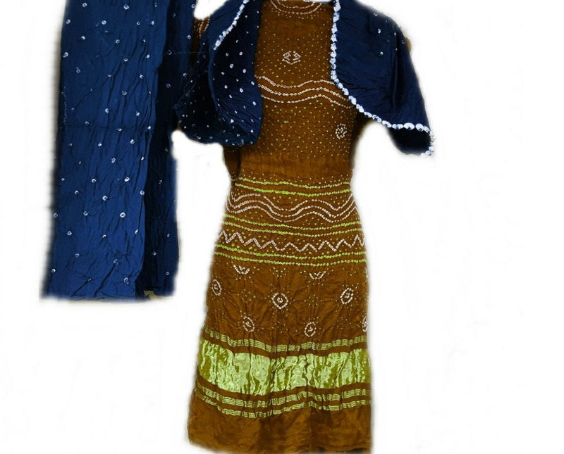 Pure Gaji Silk Bandhej Salwar Suit - Leheriya