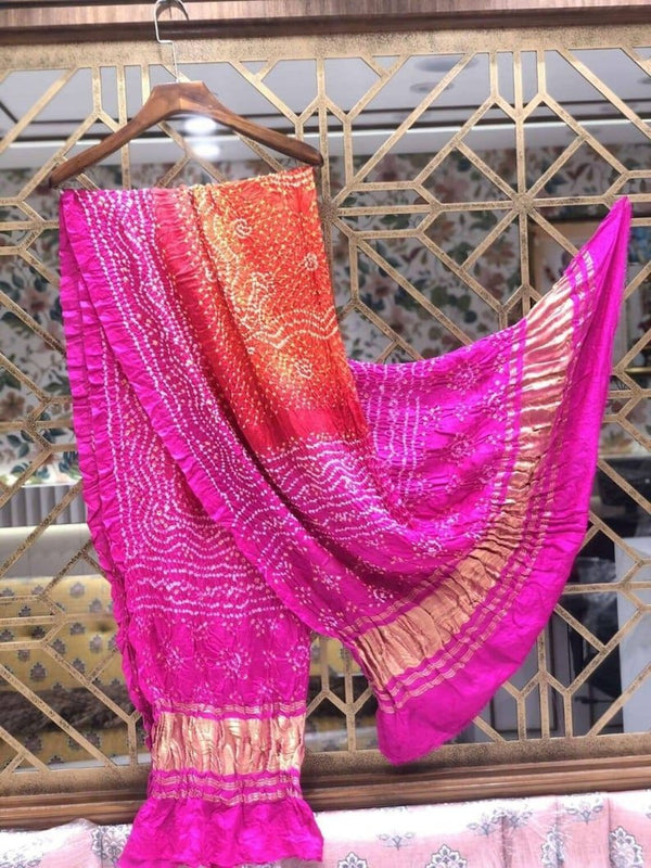 Pure Gaji Silk Chandokhani Dupatta - Leheriya