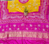 Pure Gaji Silk Chandokhani Dupatta with Hand Khatali Work - Leheriya